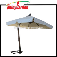 Parasol de voladizo de madera 240G de 3 * 3M de madera con apertura en el medio y aleta de 18-20cm